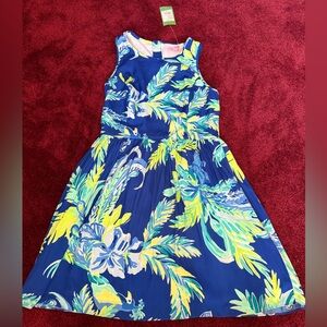 Lilly Pulitzer Kassia Dress Womens sz 4 Twilight Blue Nest To Nothing Fit Flare